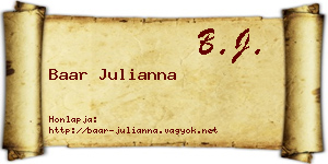 Baar Julianna névjegykártya